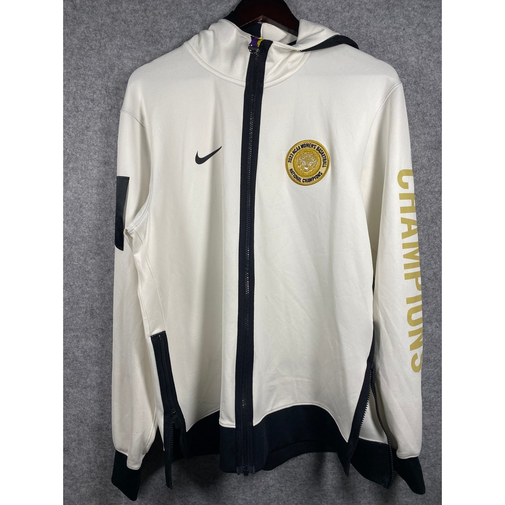 Nike LSU Tigers 2023 NCAA Women's Basketball National Champions Hoodie White L